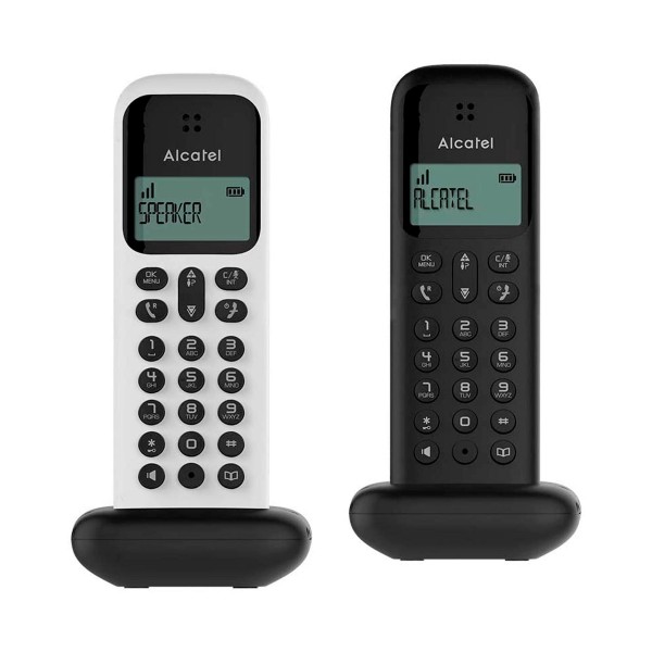 Alcatel D285 dúo blanco/negro teléfonos fijos inalámbricos sencillos y elegantes
