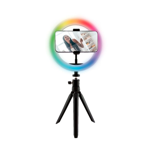 Ksix bxyoutub01c aro de luz led/15 colores rgb/trípode/mando Ksix bxyoutub01c aro de luz led/15 colores rgb/trípode/mando