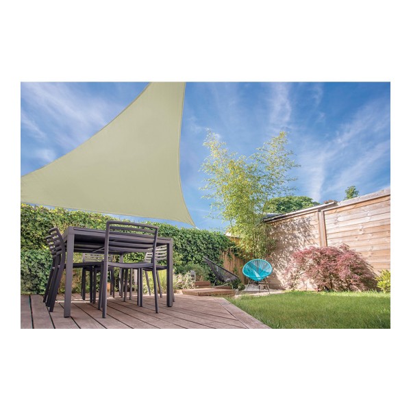 Toldo vela triángulo 3,60 x 3,60 x 3,60 m color arena